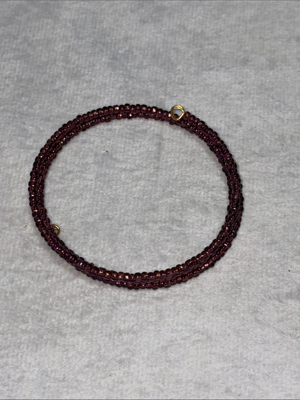 Garnet-Tone Multi-Strand Memory Wire Beaded Wrap Bracelet
